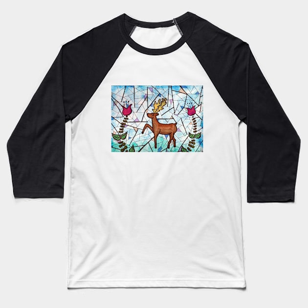Folk Stag Baseball T-Shirt by CAutumnTrapp